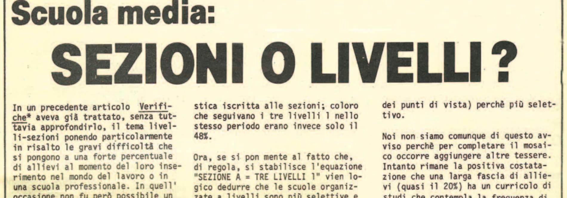 Verifiche: Editoriali 1983 - Sezioni e corsi AB